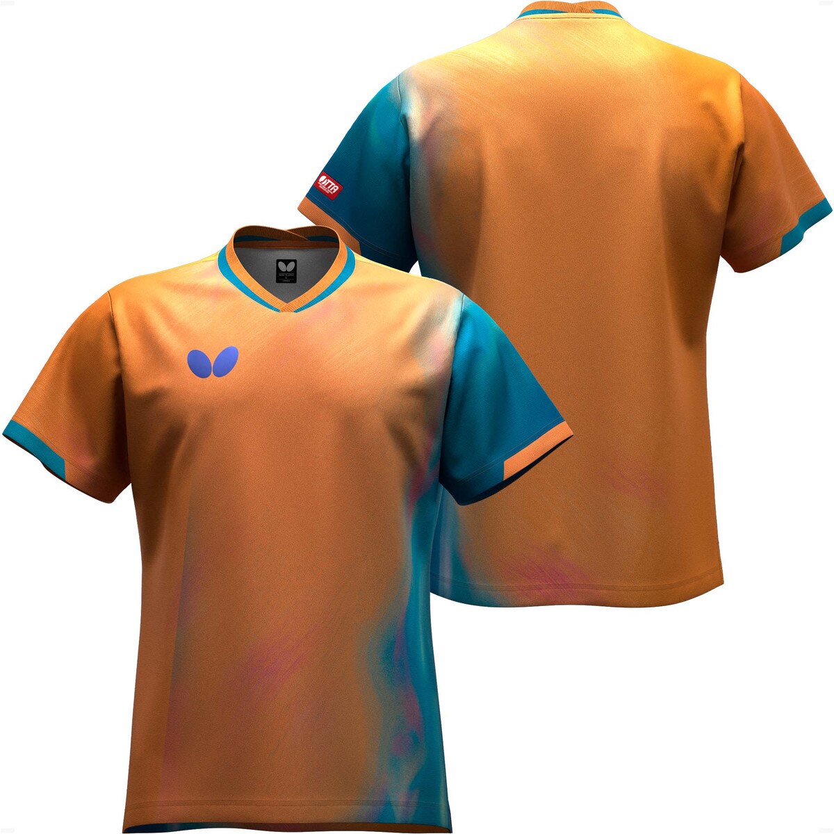 Butterfly Table Tennis - Infiria Shirt - Orange - Front/Back